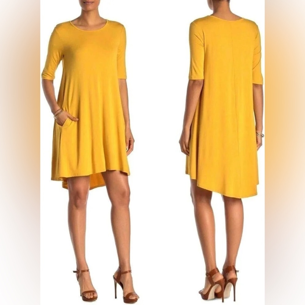Philosophy Mustard Yellow Short Sleeve Dress
